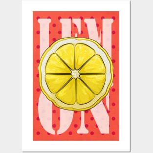 Lemon retro Poster Posters and Art